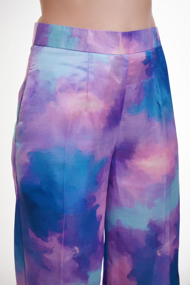 MULTI COLOR PRINTED MODAL SATIN CO-ORD SET - qivii