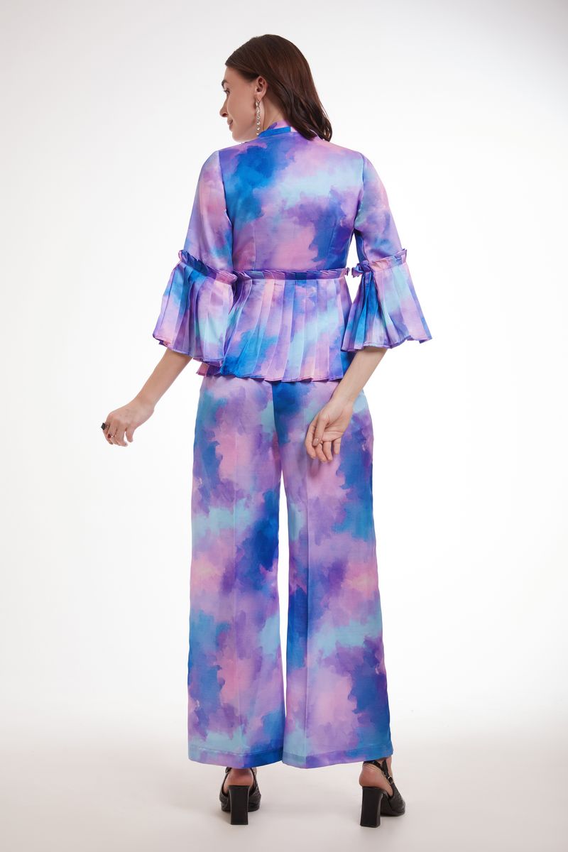 MULTI COLOR PRINTED MODAL SATIN CO-ORD SET - qivii
