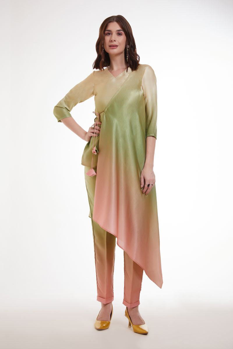 MULTI COLOR PRINTED MODAL SATIN CO-ORD SET - qivii