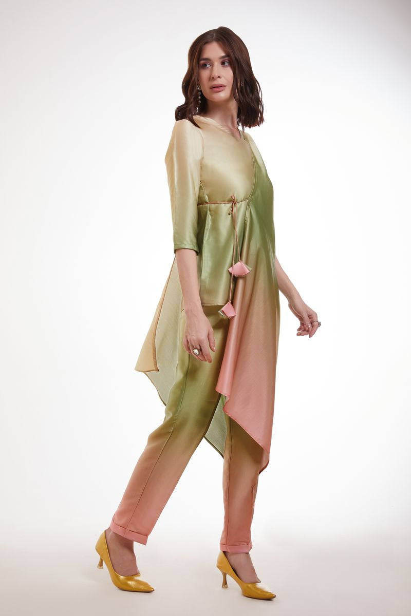 MULTI COLOR PRINTED MODAL SATIN CO-ORD SET - qivii