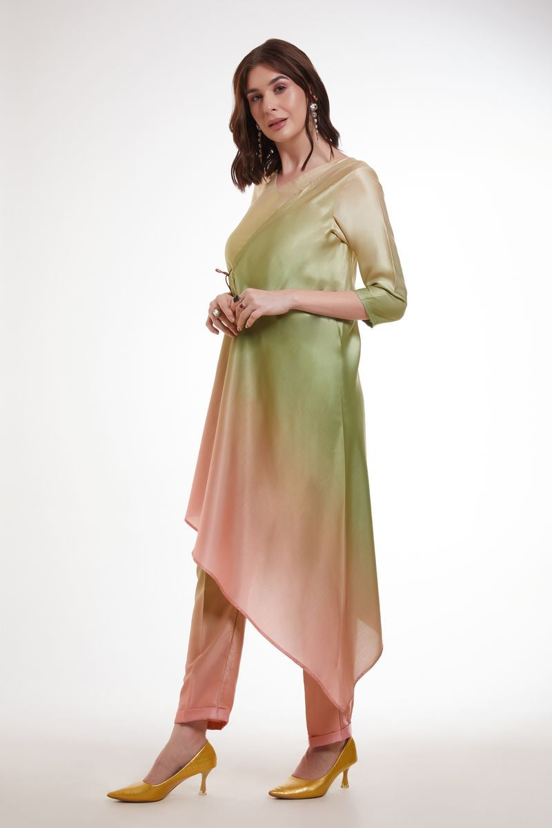 MULTI COLOR PRINTED MODAL SATIN CO-ORD SET - qivii