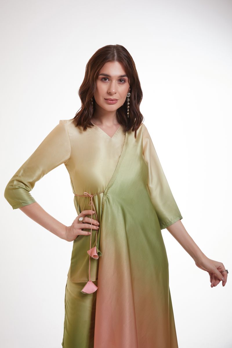 MULTI COLOR PRINTED MODAL SATIN CO-ORD SET - qivii