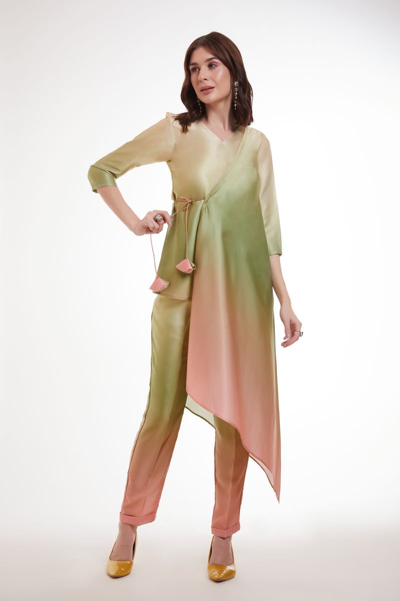 MULTI COLOR PRINTED MODAL SATIN CO-ORD SET - qivii