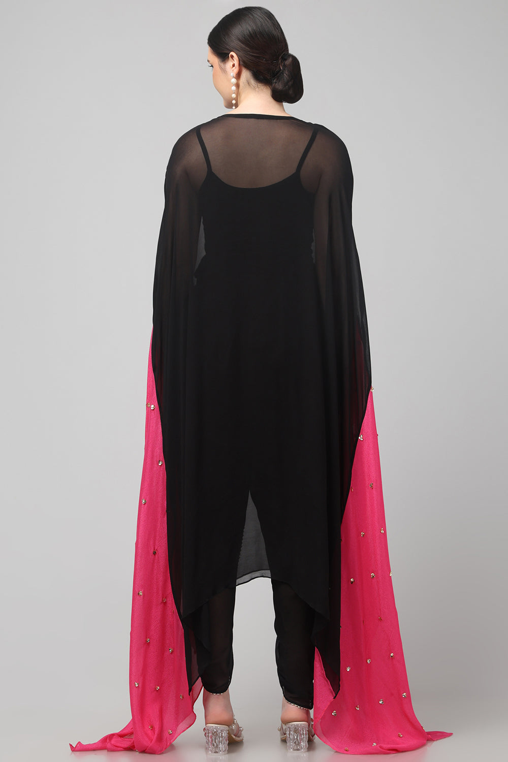 Two-Tone Asymmetric Kaftan with Dhoti style Bottom