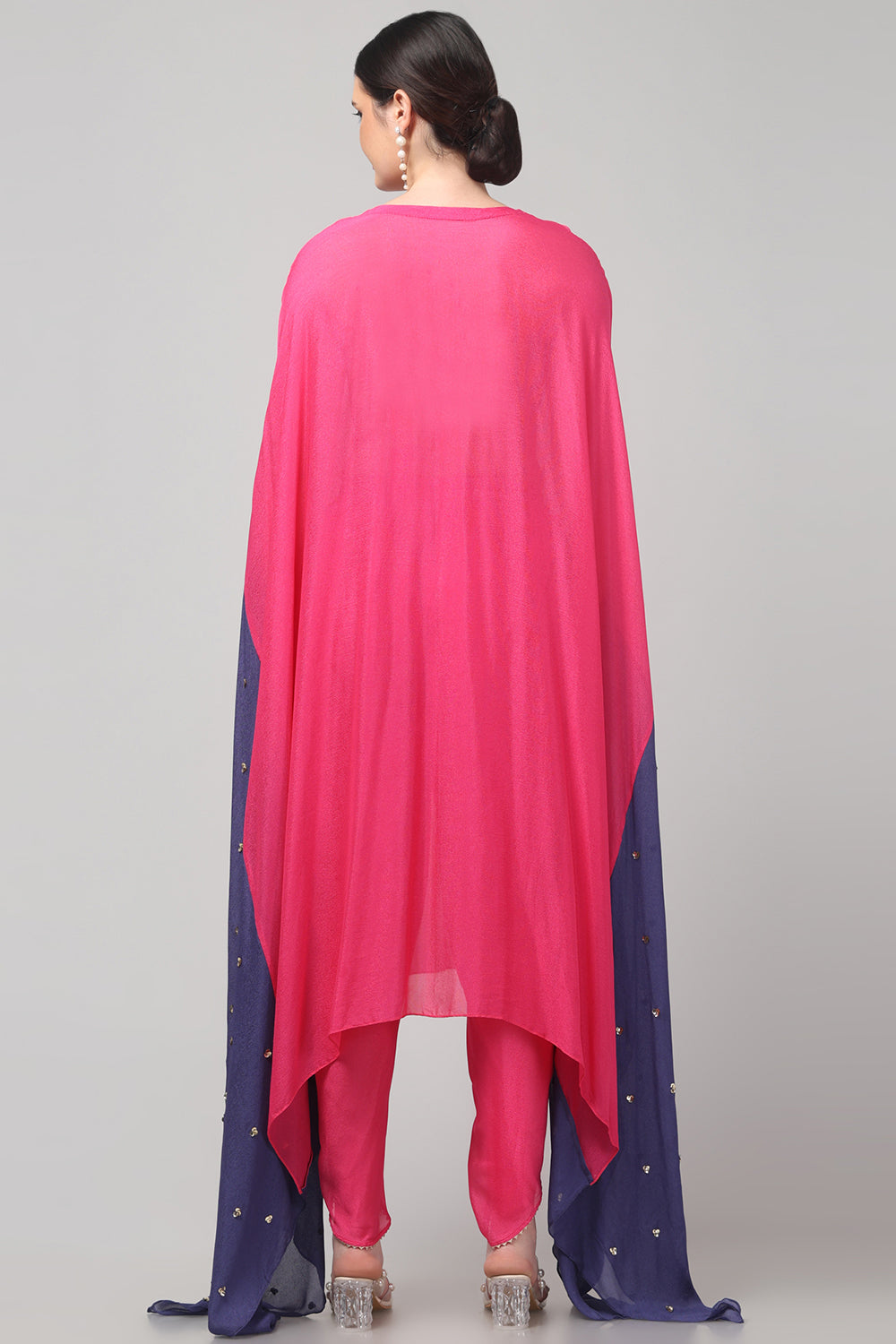 Two-Tone Asymmetric Kaftan with Dhoti style Bottom