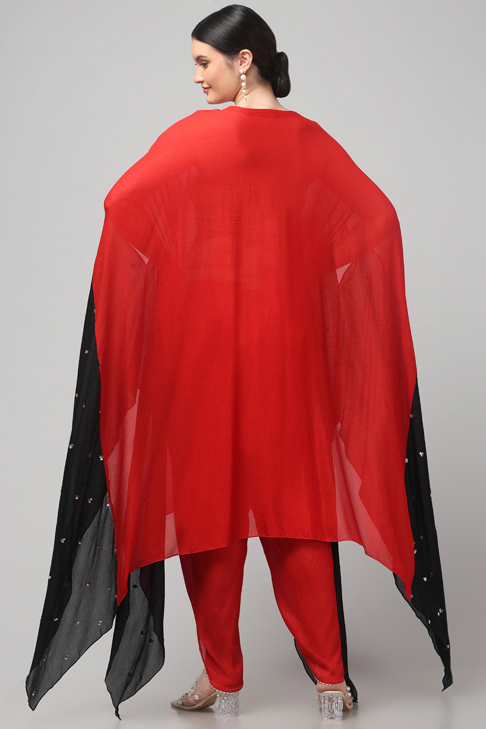 Two-Tone Asymmetric Kaftan with Dhoti style Bottom