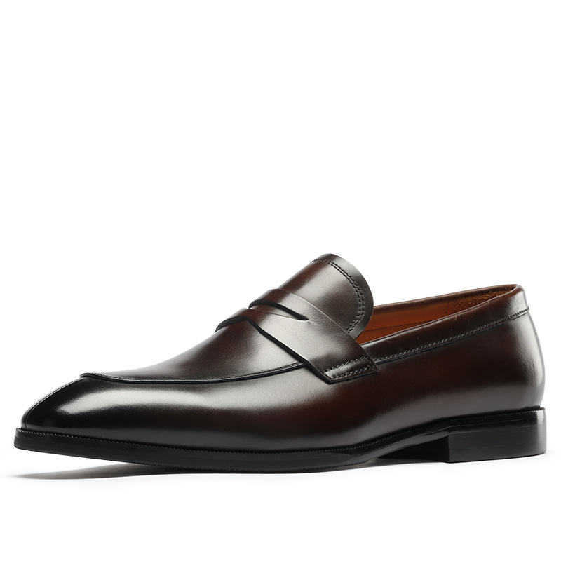 Burnished Leather Penny Loafer