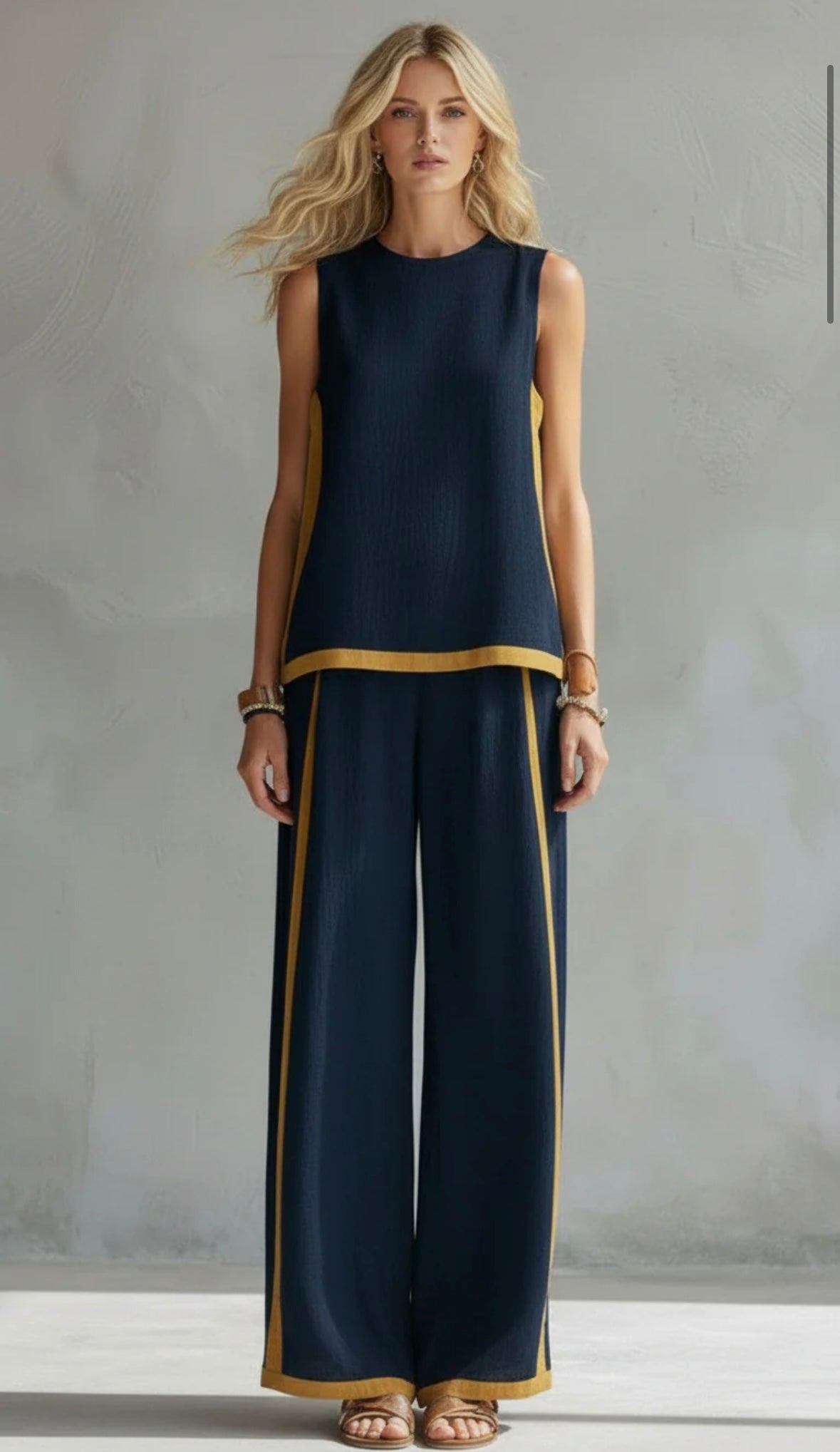 Marlene | Elegant Wide Leg Two Piece Summer Set by Qivii