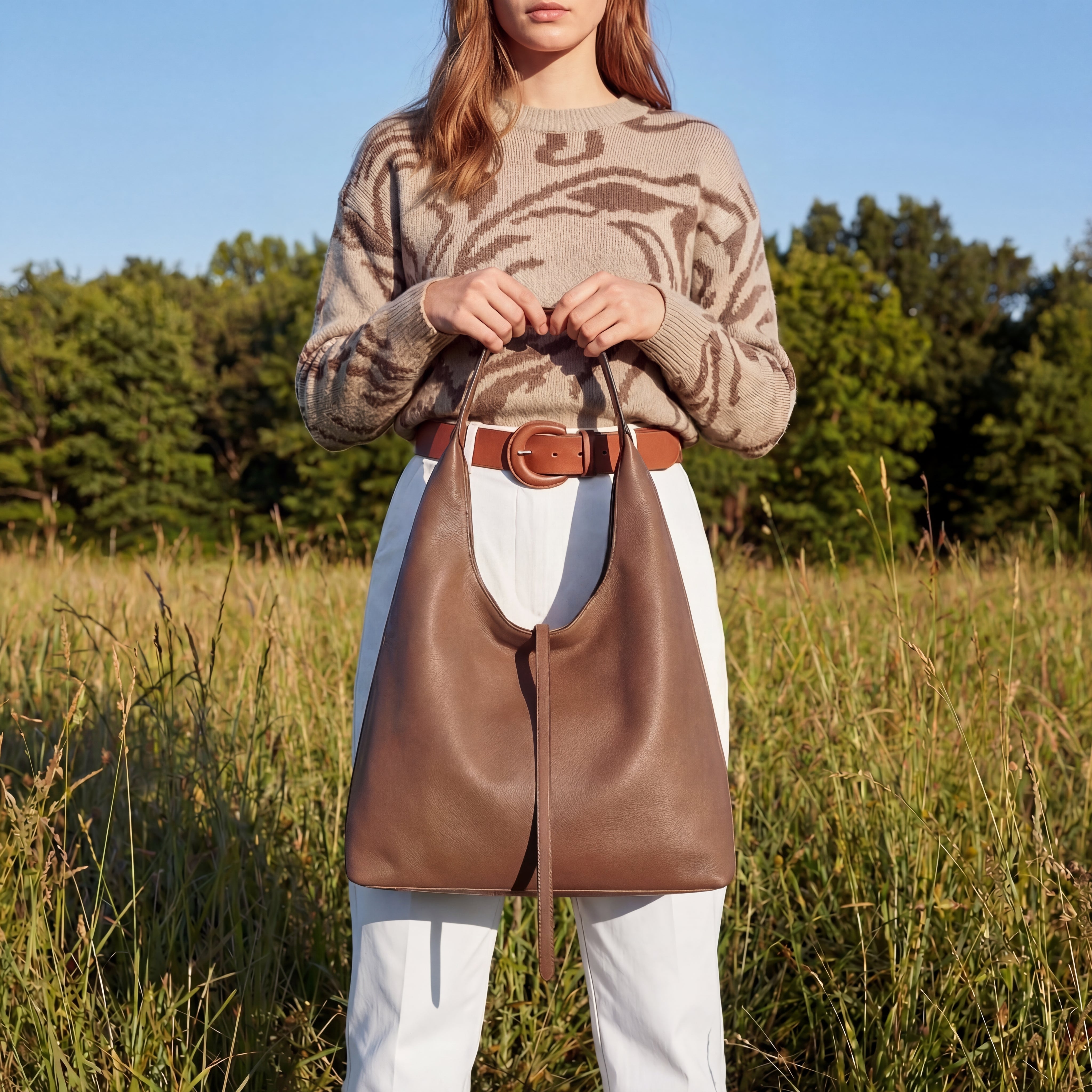 Kiva Hobo Bag in Pure Leather - By Qivii