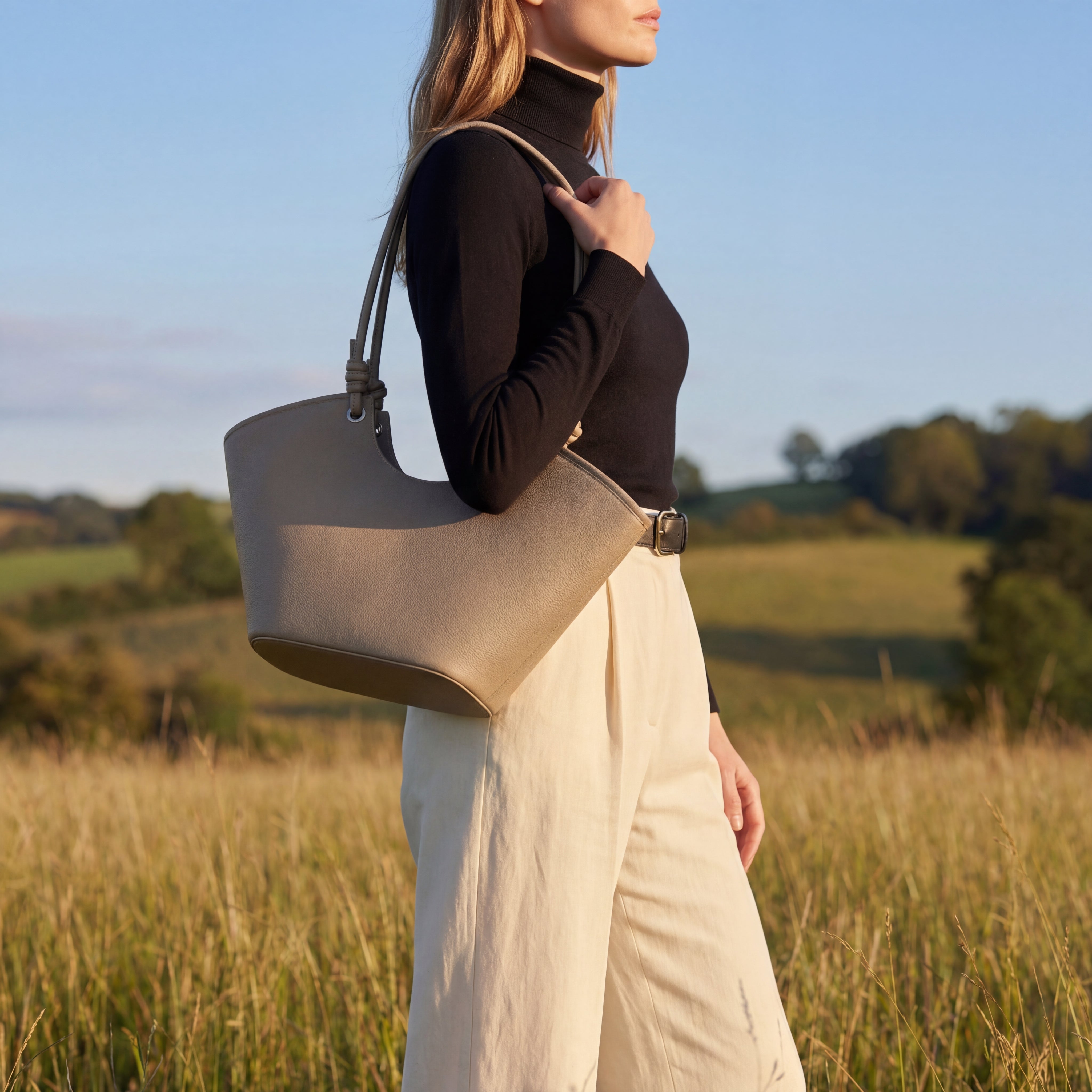 Evara Tote in Pure Leather - By Qivii