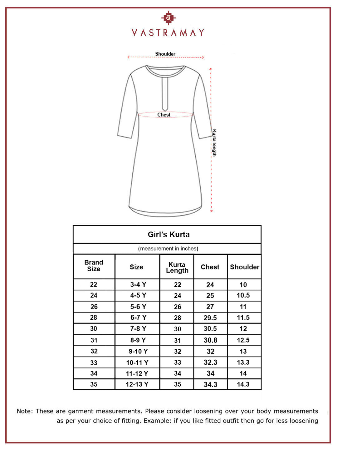 VASTRAMAY Girls' White Only Kurta - qivii