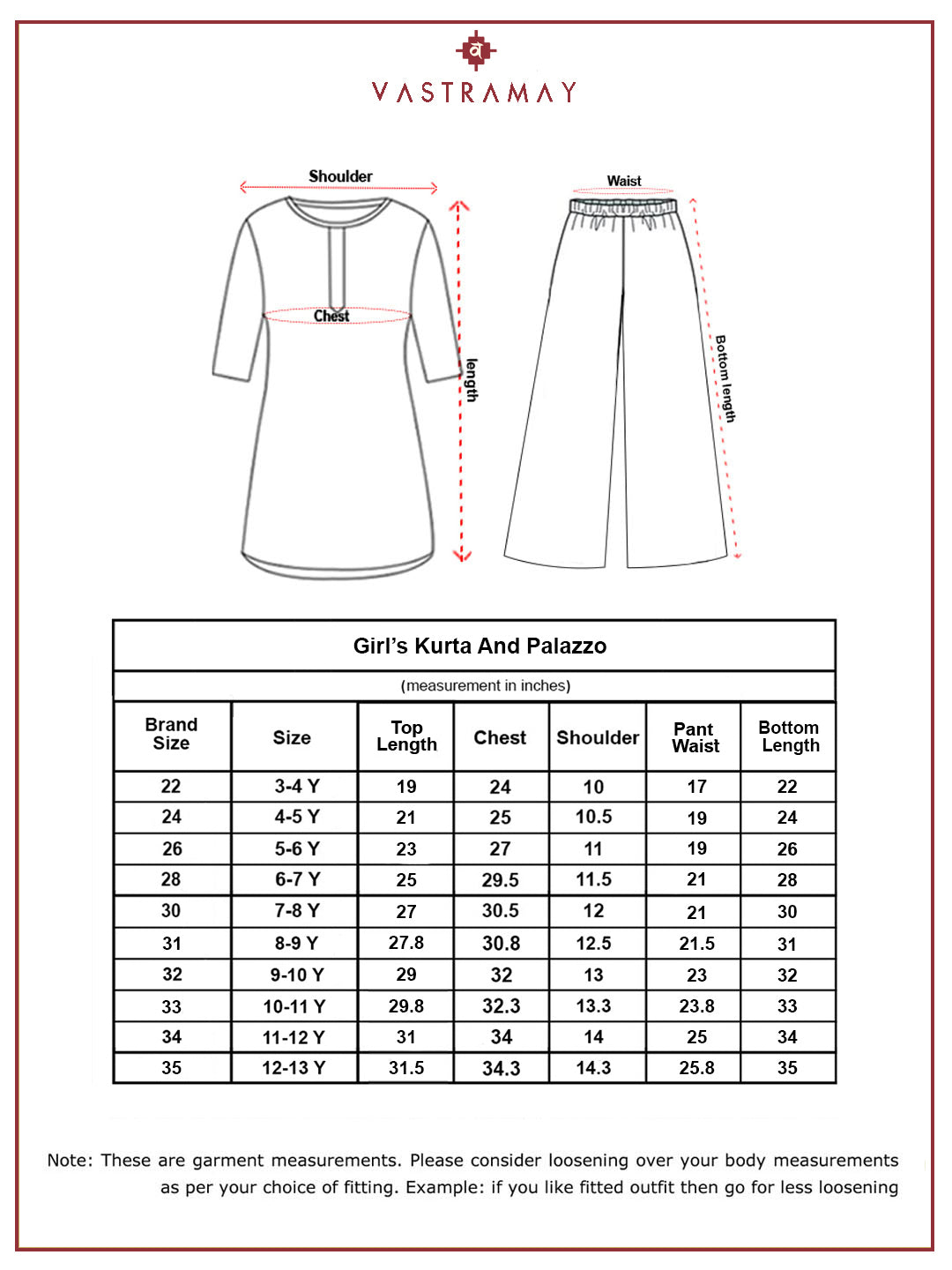 VASTRAMAY Girls' Green Kurta Palazzo Set - qivii