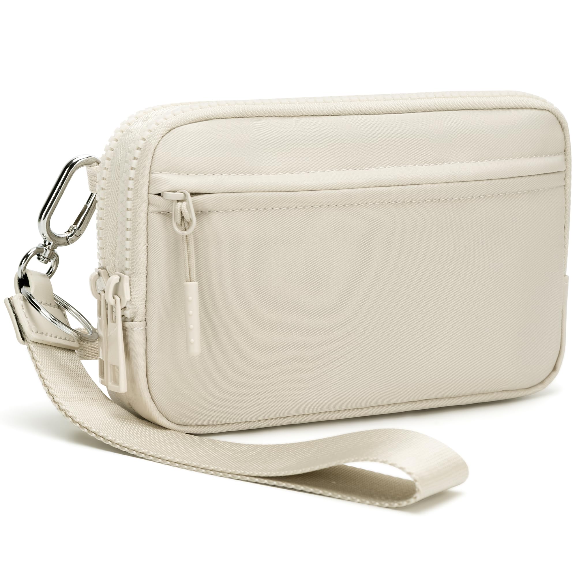 Ounamei Quilted Nylon Wristlet Crossbody Wallet for Women 4-Zipper Small Bag with RFID Protection & Adjustable Strap