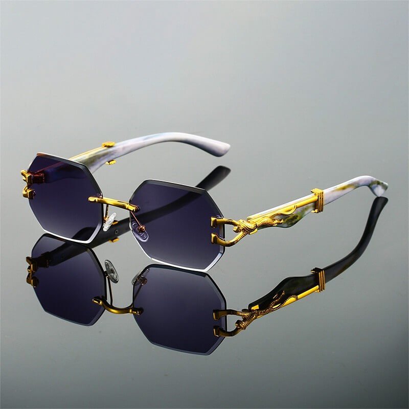 Leopard Frameless Retro Shades - By Qivii