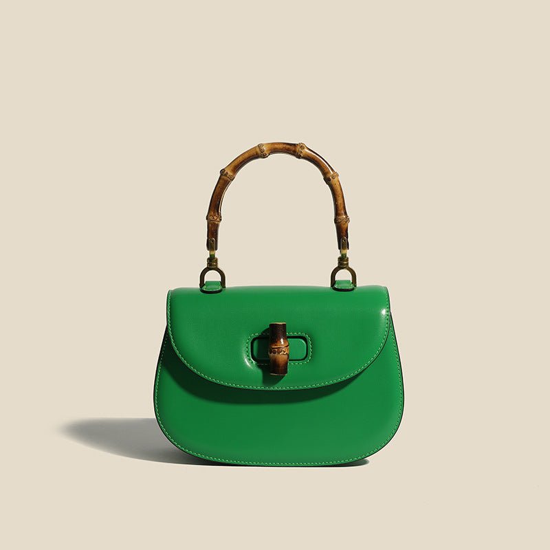 Valentina Leather Bamboo Handbag - By Qivii