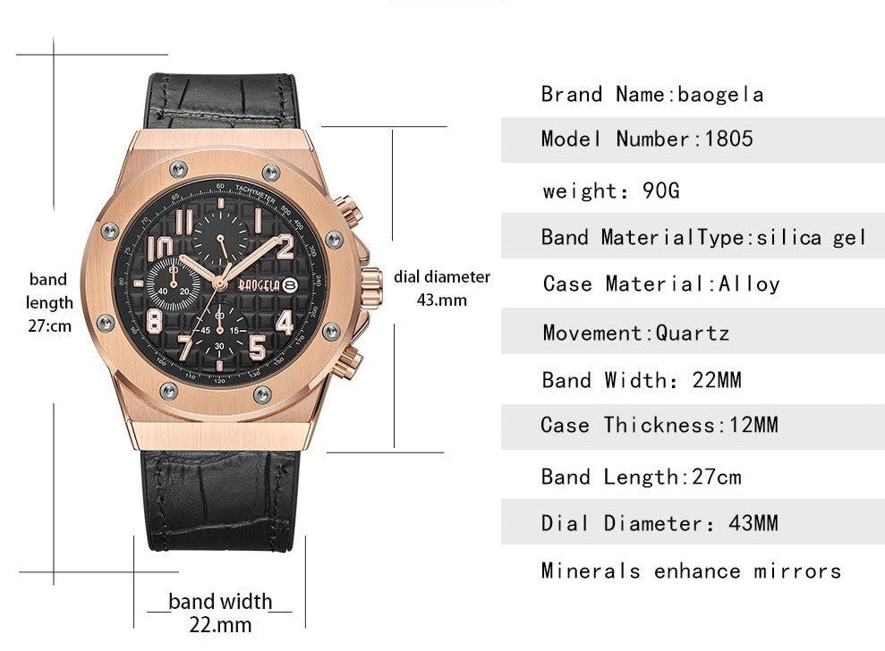 Everyday Chronograaf Horloge - By Qivii