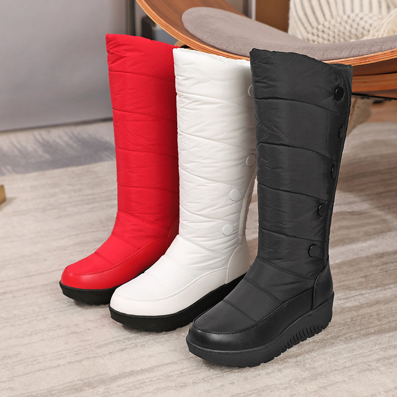 Women's Mercer Knee-High Quilted Winter Boots - Waterproof, Plush Faux Fur Lining & Snap-Button Closure (US 4-11)