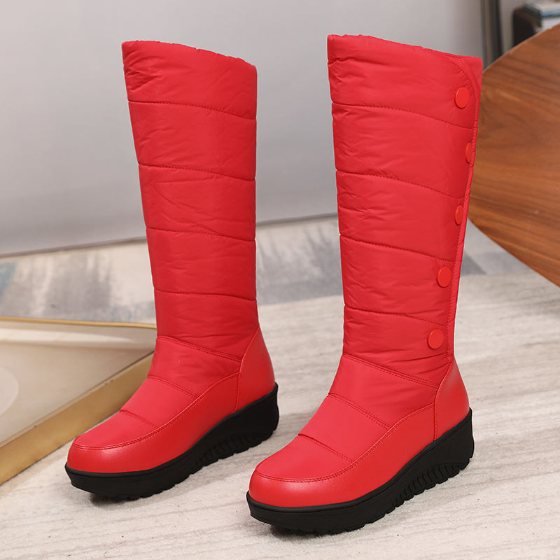 Women's Mercer Knee-High Quilted Winter Boots - Waterproof, Plush Faux Fur Lining & Snap-Button Closure (US 4-11)