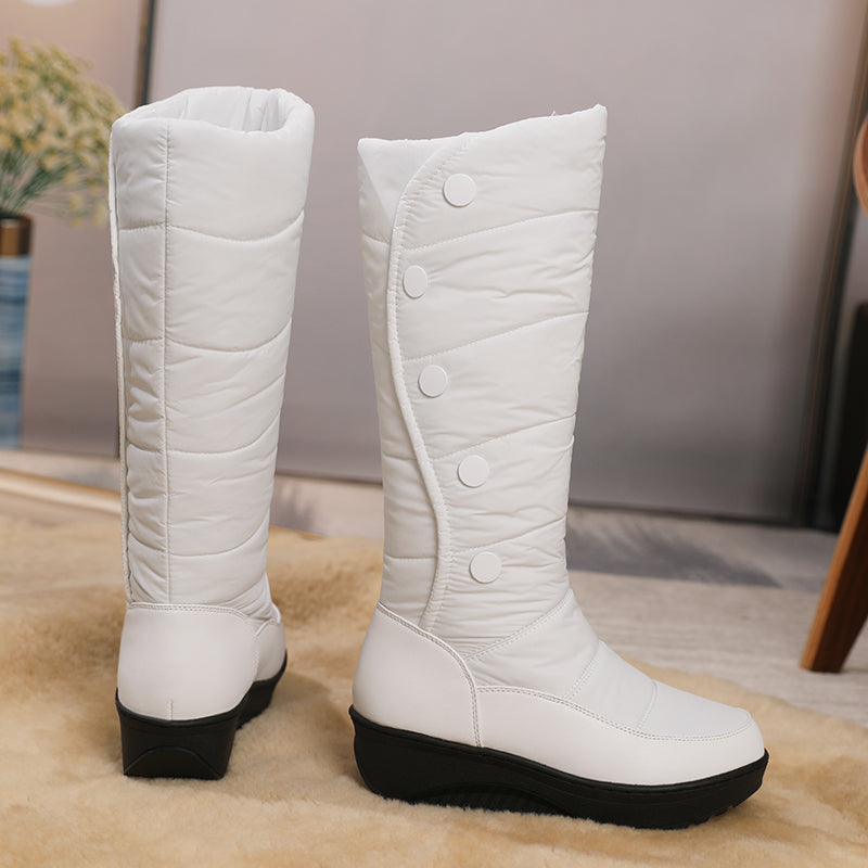 Women's Mercer Knee-High Quilted Winter Boots - Waterproof, Plush Faux Fur Lining & Snap-Button Closure (US 4-11)