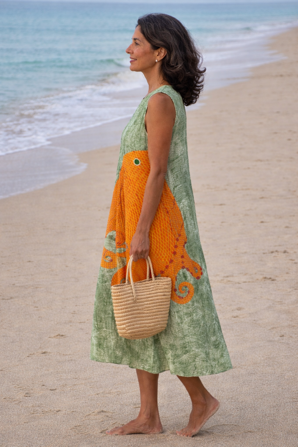 Teresa | Midi-jurk in oceaanstijl - By Qivii