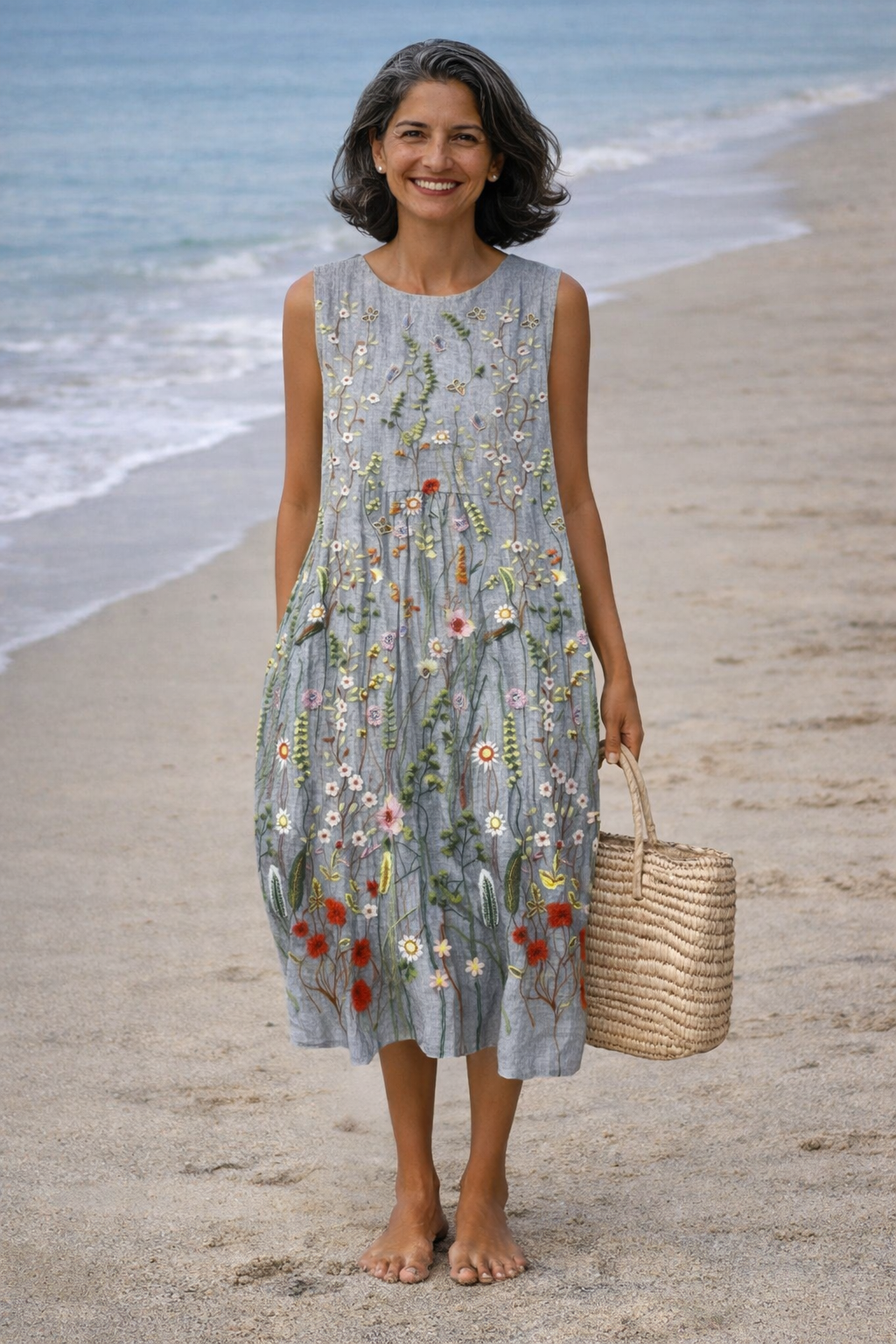 Cara | Midi-jurk met wilde bloemen - By Qivii
