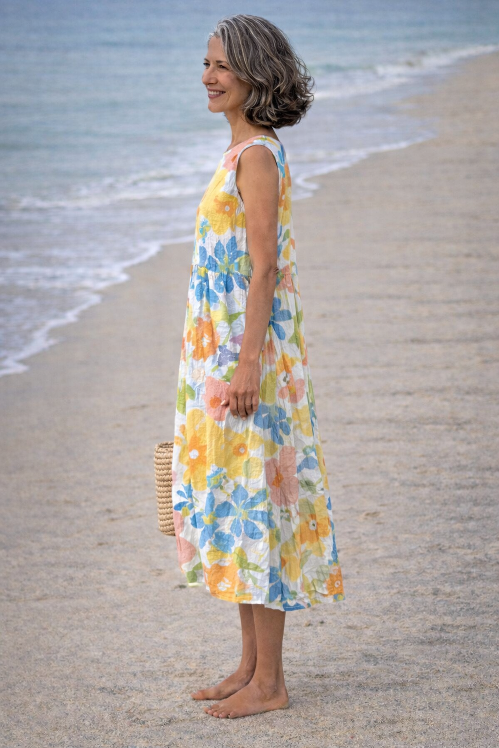 Ella | Midi-jurk met pastel bloemen - By Qivii
