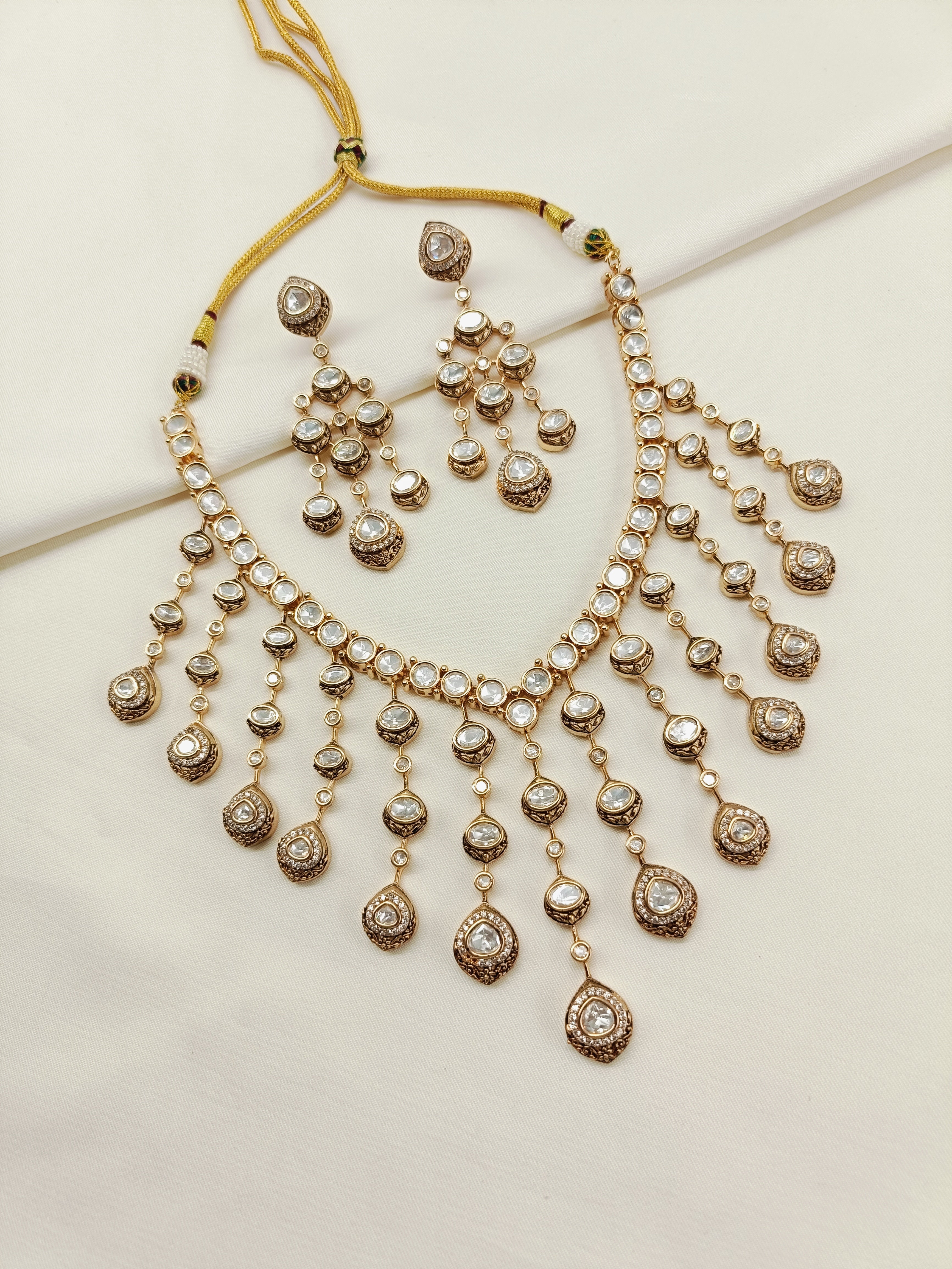 Supriya White Kundan Necklace Set