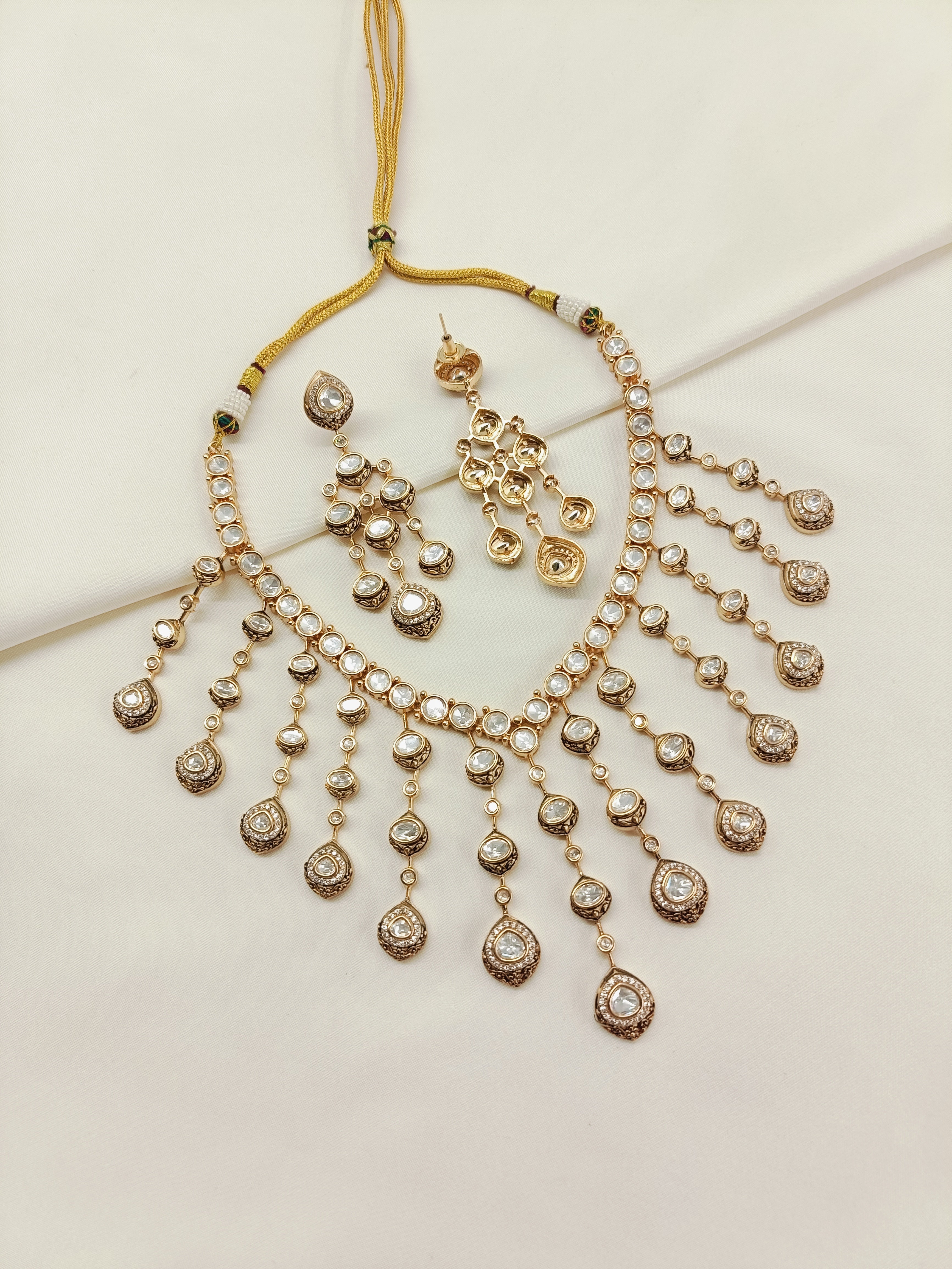 Supriya White Kundan Necklace Set