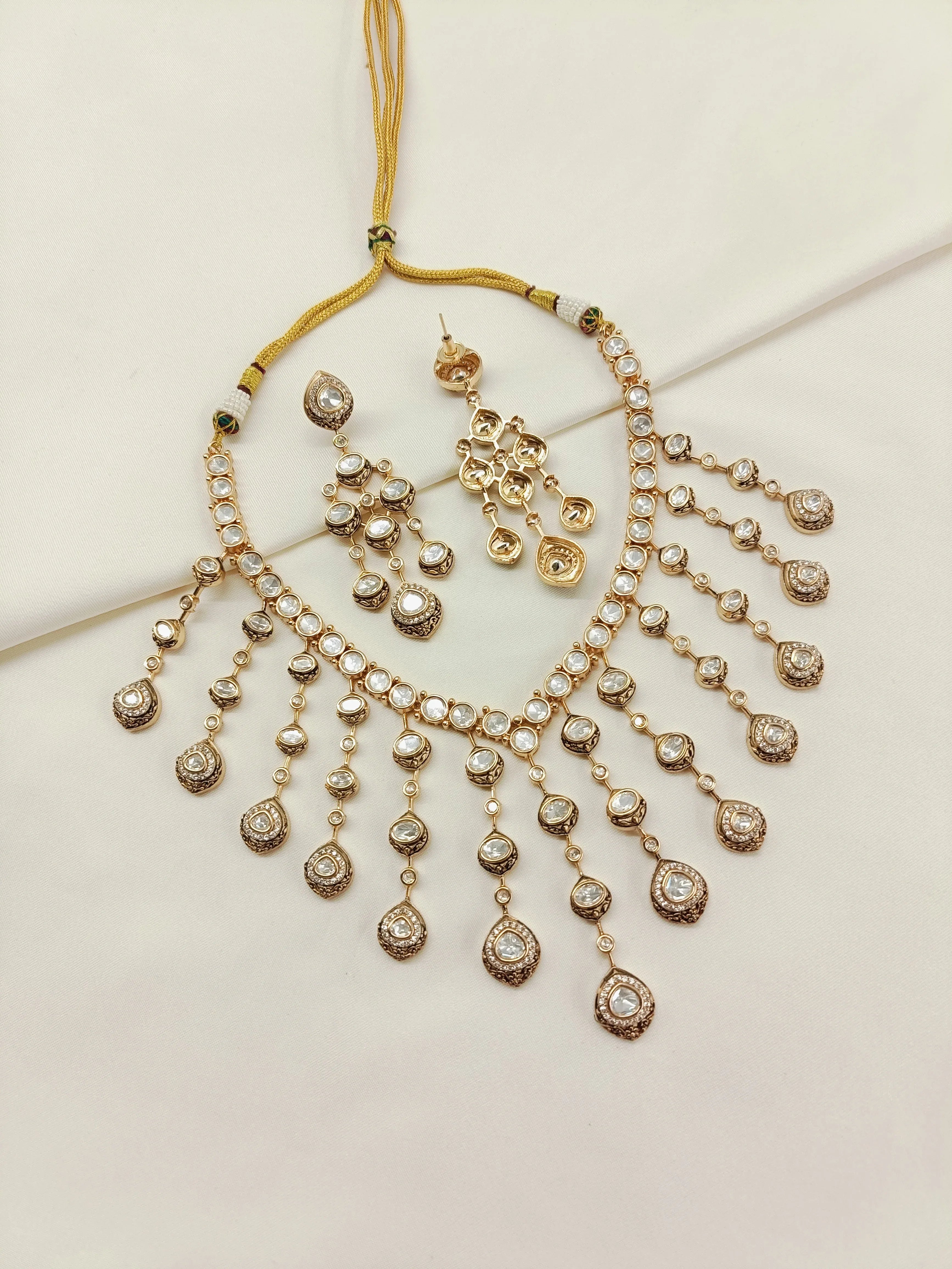 Supriya White Kundan Necklace Set