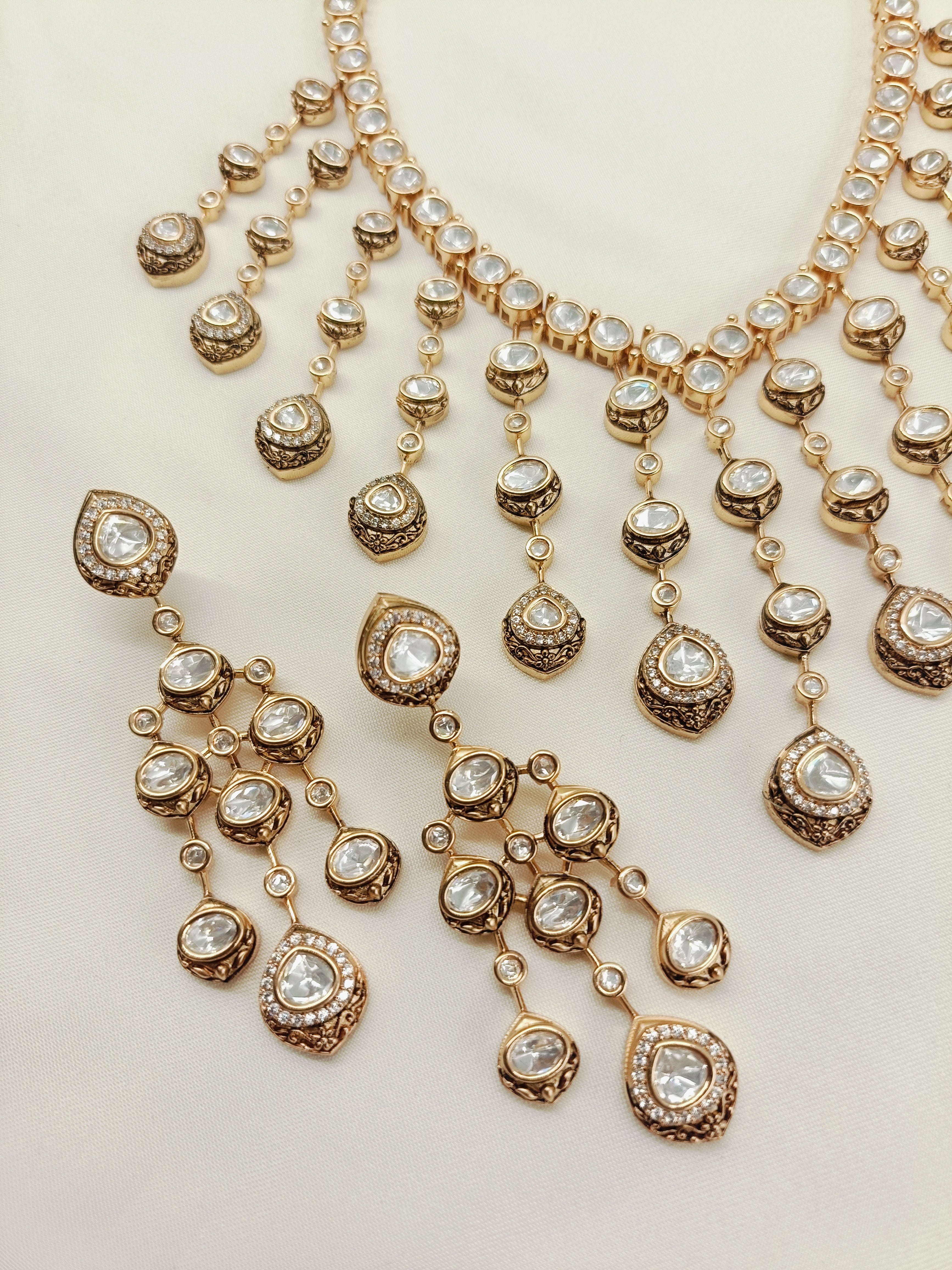 Supriya White Kundan Necklace Set