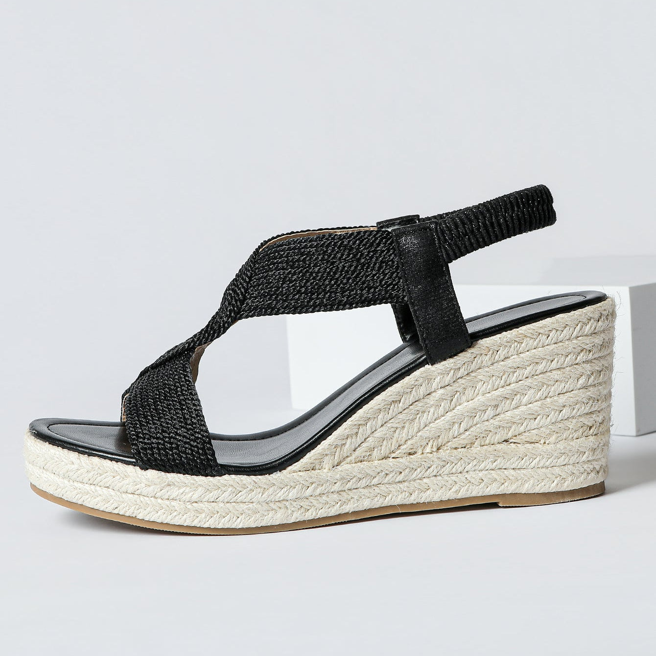 Women's Ria Braid Artisan Platform Wedge Sandals – Sculpted Woven Rope Open-Toe Roman Sandals (US 4–10.5)