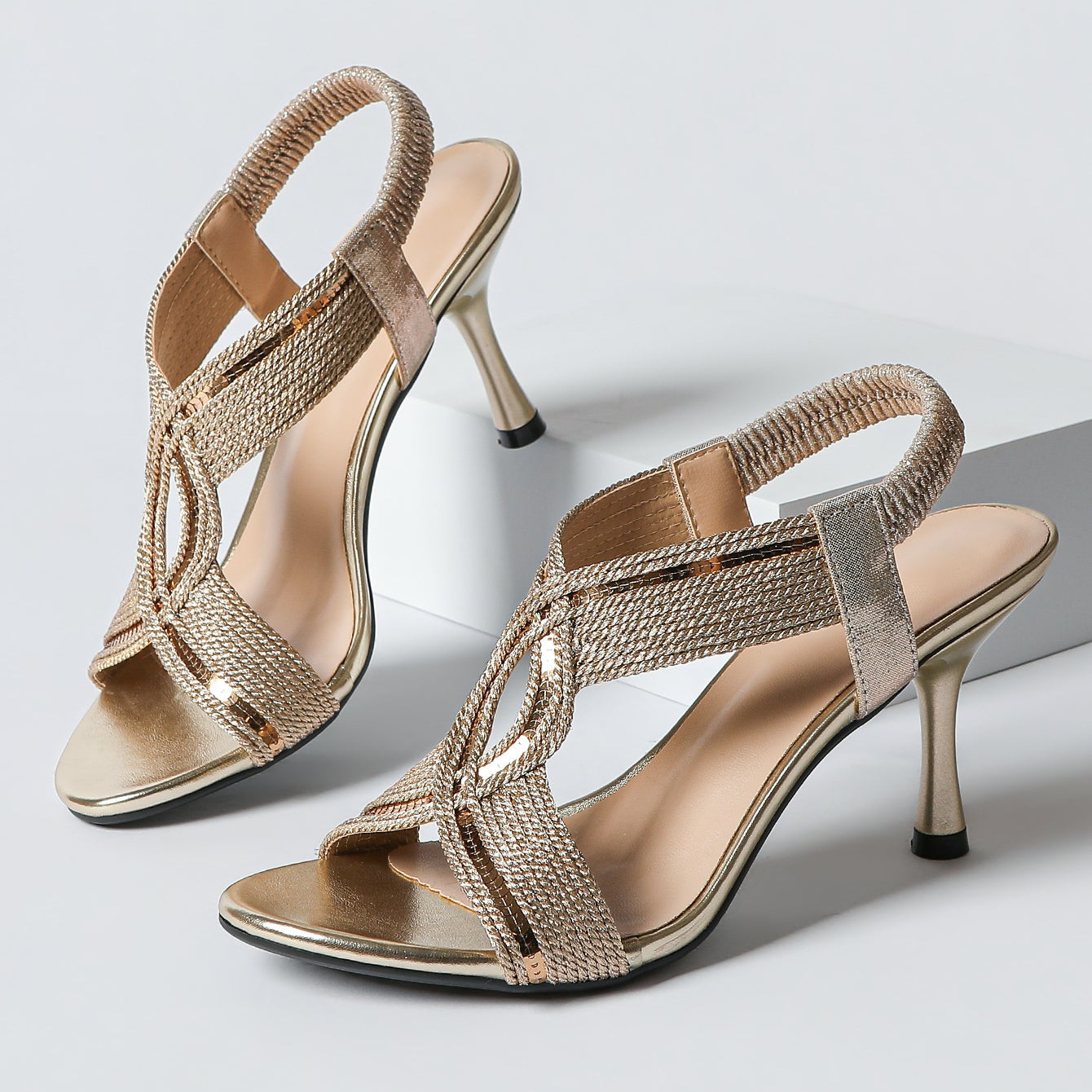 Women's Thea Braid Artisan Stiletto Sandals – Handwoven Open-Toe Roman Heels (US 4–10.5)