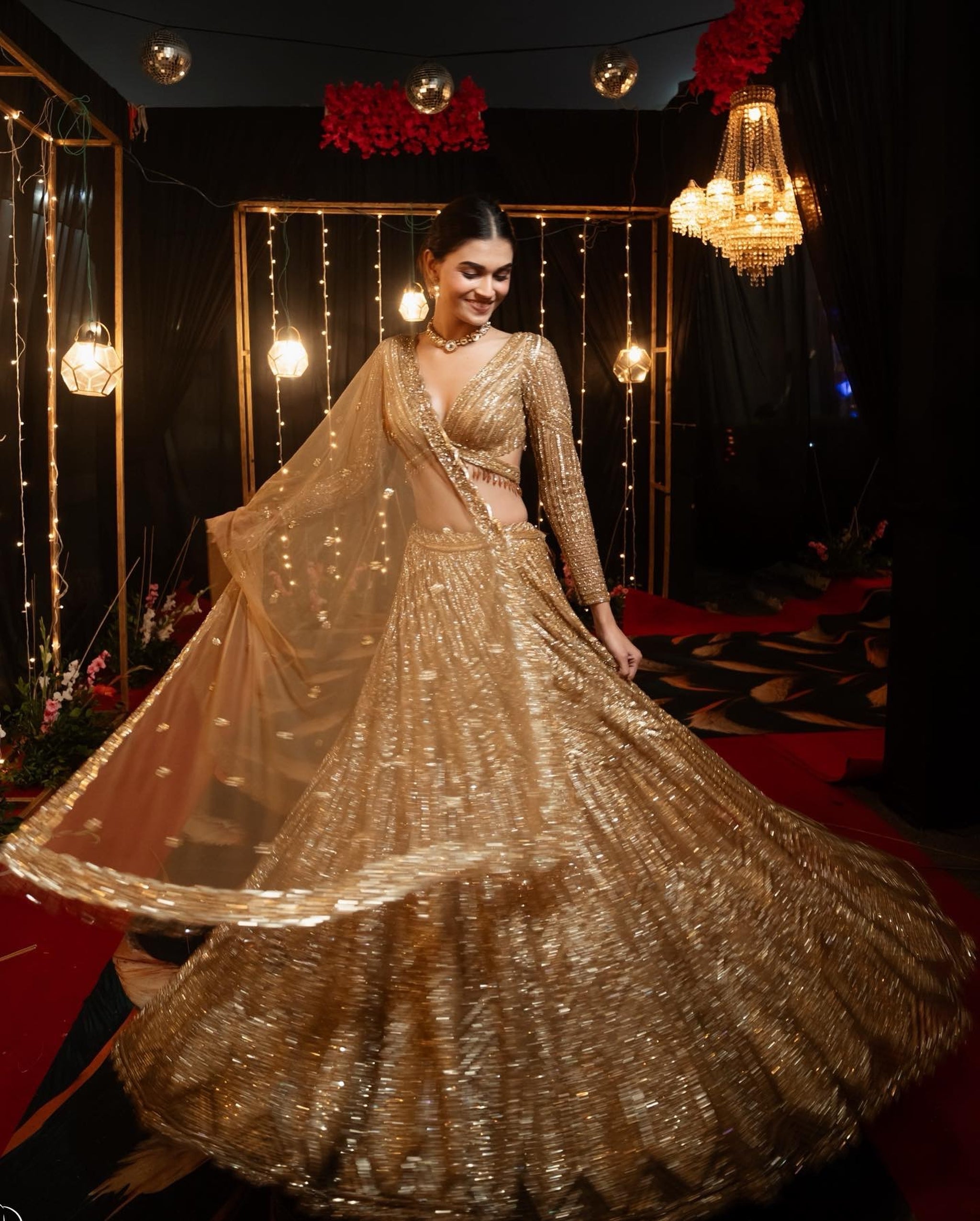 Sabyasachi Designer brown Lehenga Choli Embellished With Beautiful Shimmer Dori Work Wedding Lehenga Choli Party Wear Lehenga Choli | Ready To Wear - qivii