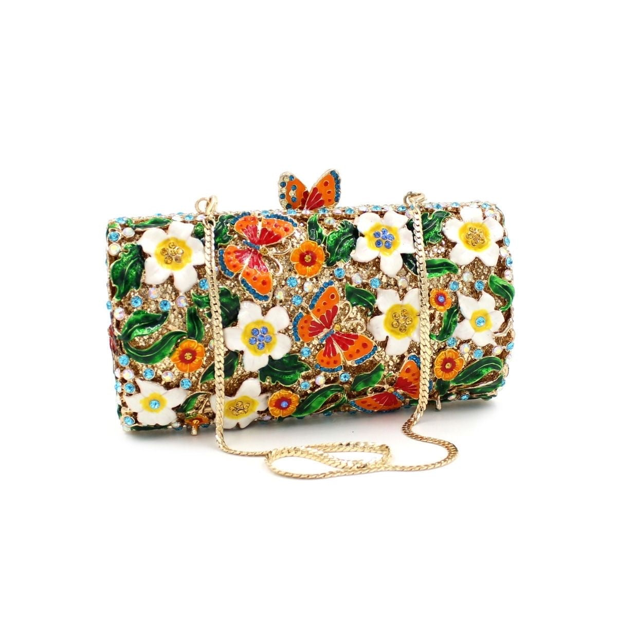 Butterfly Garden Crystal Clutch - By Qivii