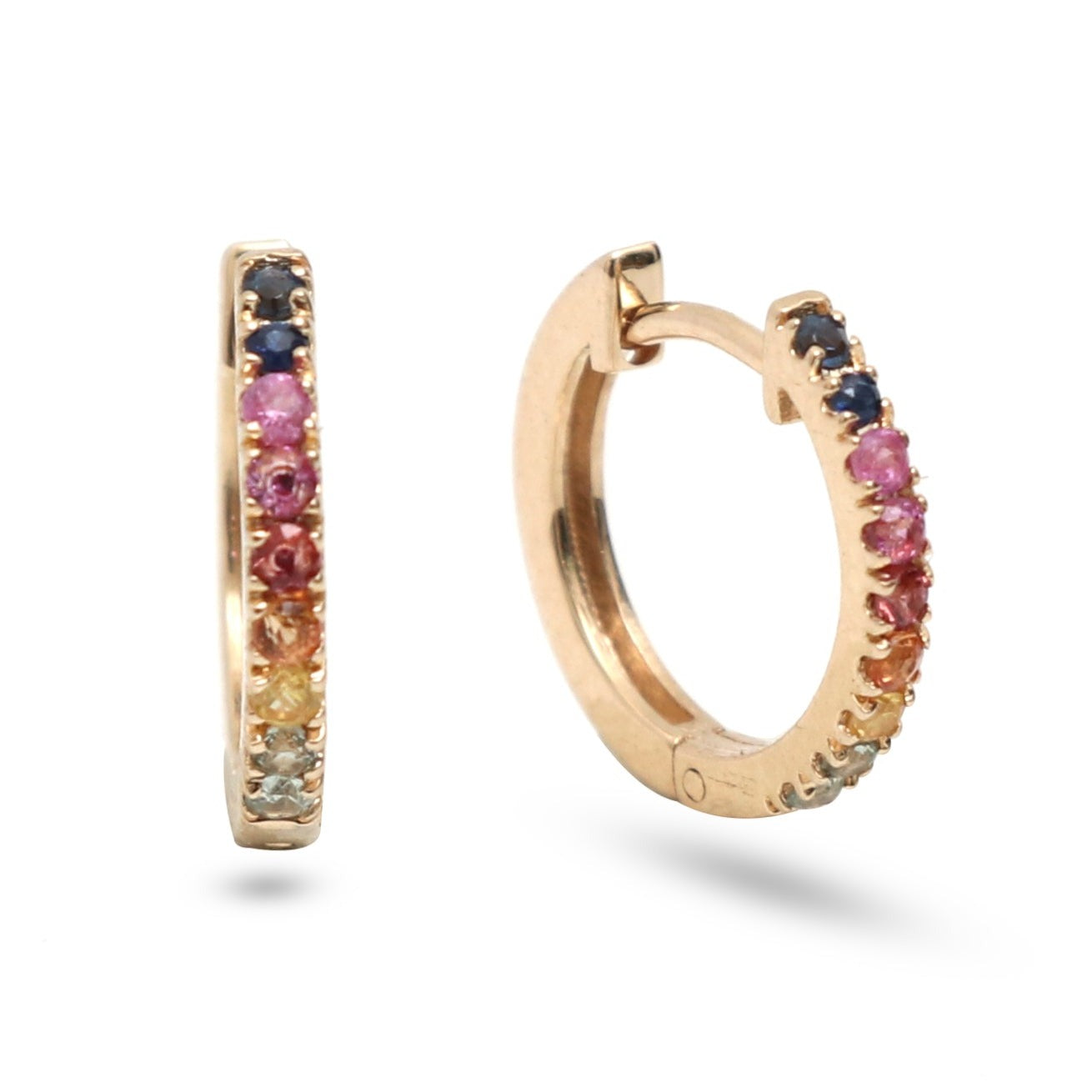 Rainbow Sapphire Mini Hoops - qivii