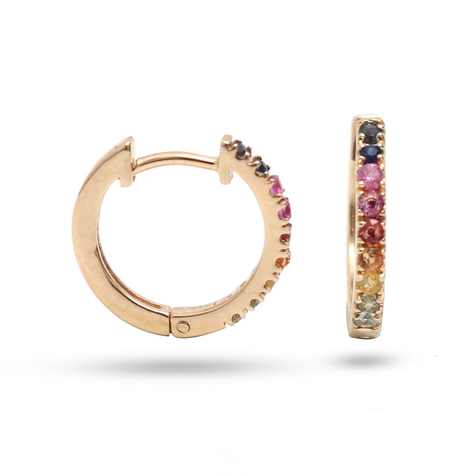 Rainbow Sapphire Mini Hoops - qivii