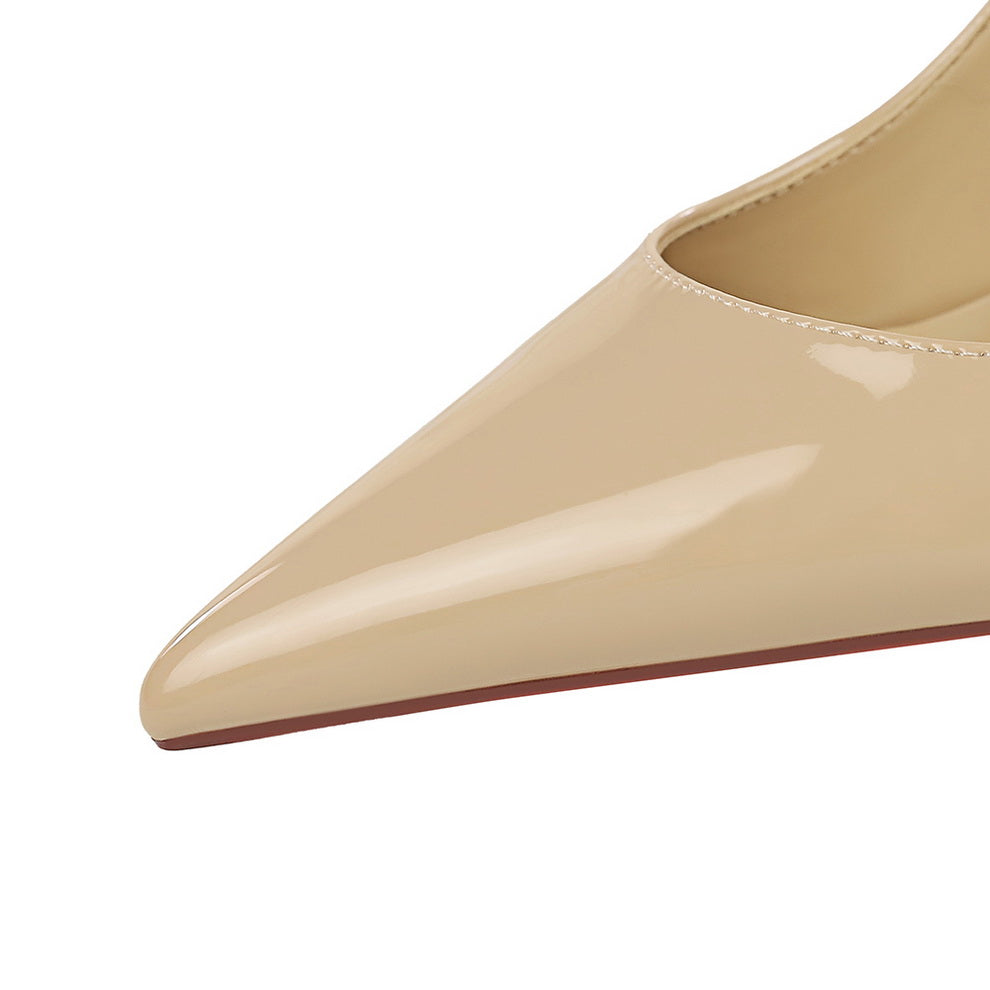 Women’s Estelle Patent Slingback Stiletto – Pointed Toe Cutout Heels with Elastic Strap (US 3.5–10.5)