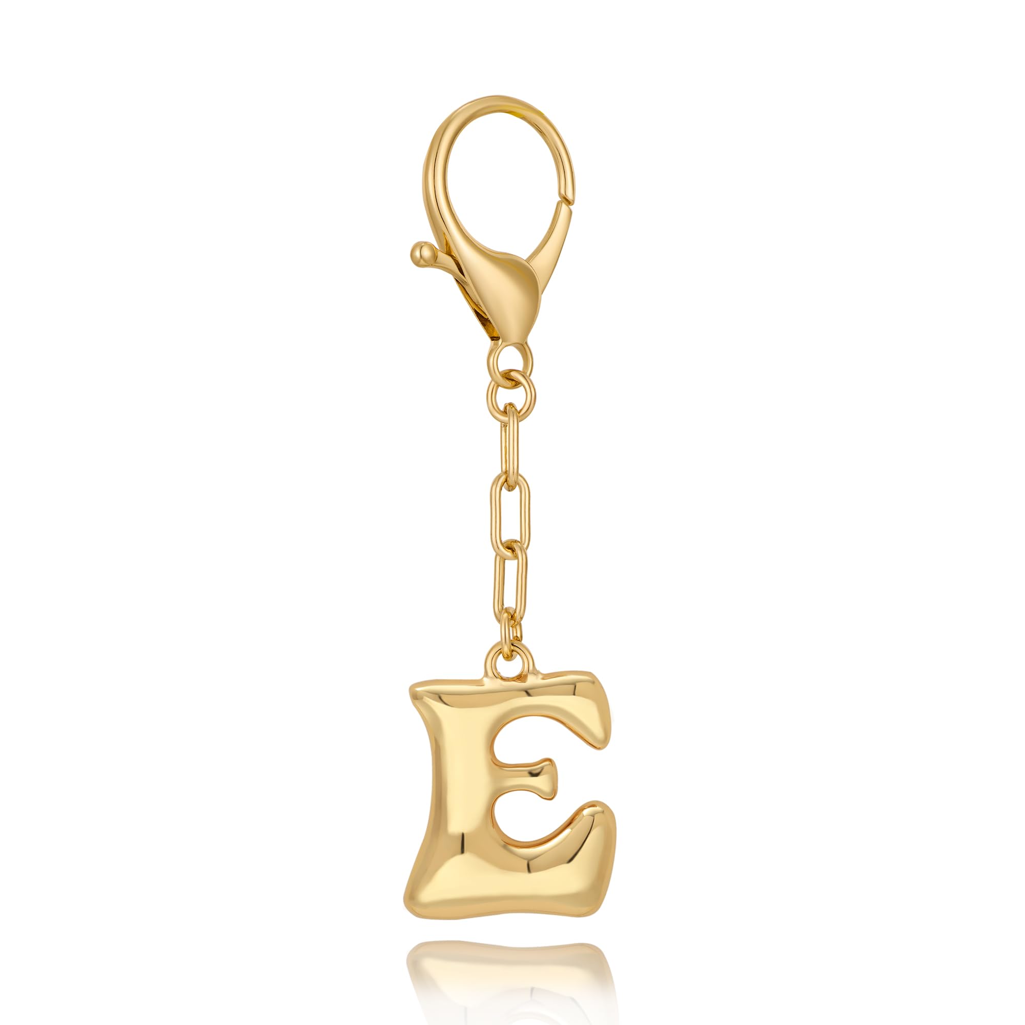 Initial Letter Bag Charm | Gold Bubble Alphabet Keychain for Women Handbag Accessory & Gift