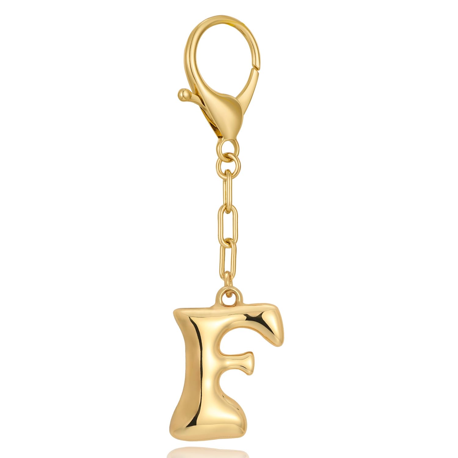 Initial Letter Bag Charm | Gold Bubble Alphabet Keychain for Women Handbag Accessory & Gift