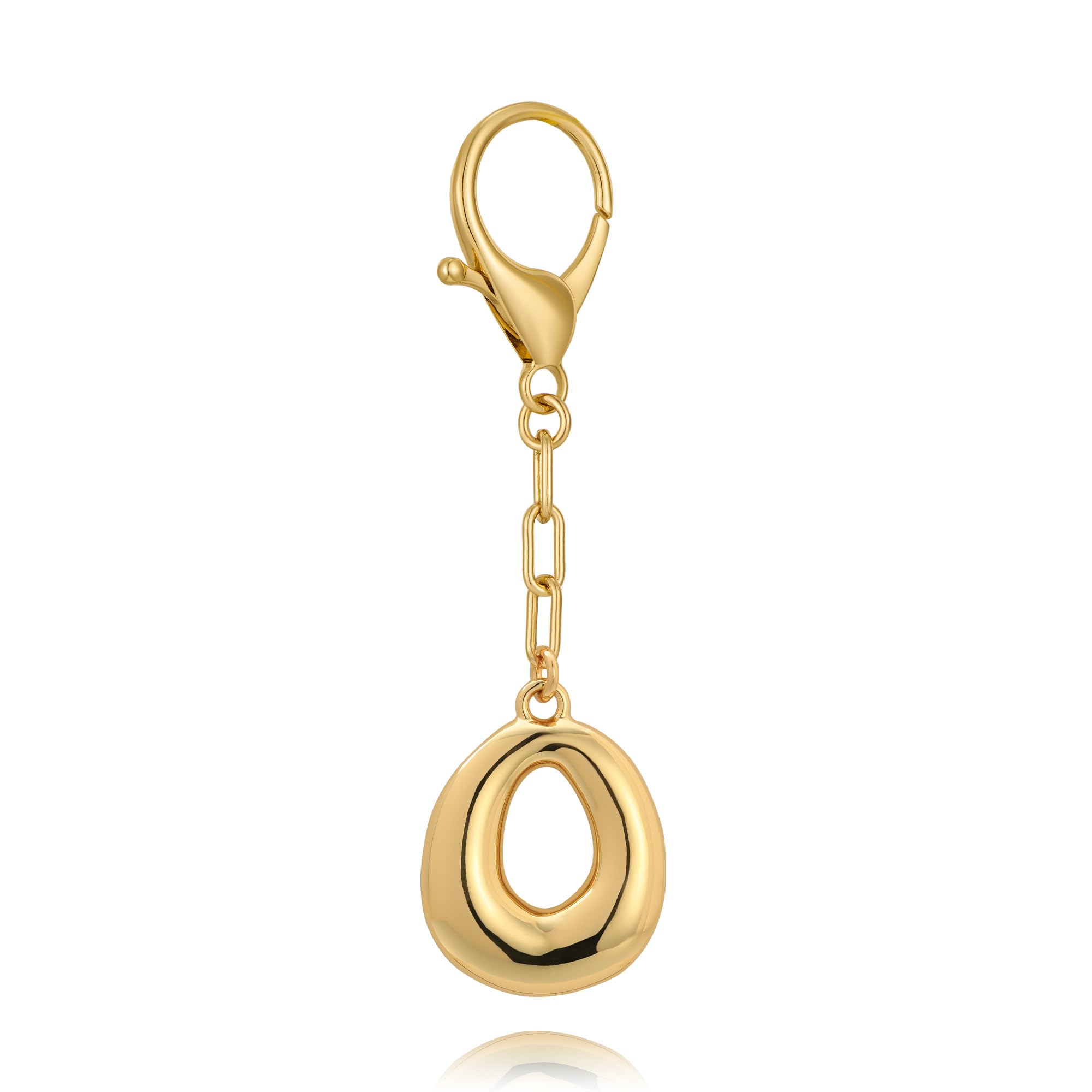 Initial Letter Bag Charm | Gold Bubble Alphabet Keychain for Women Handbag Accessory & Gift