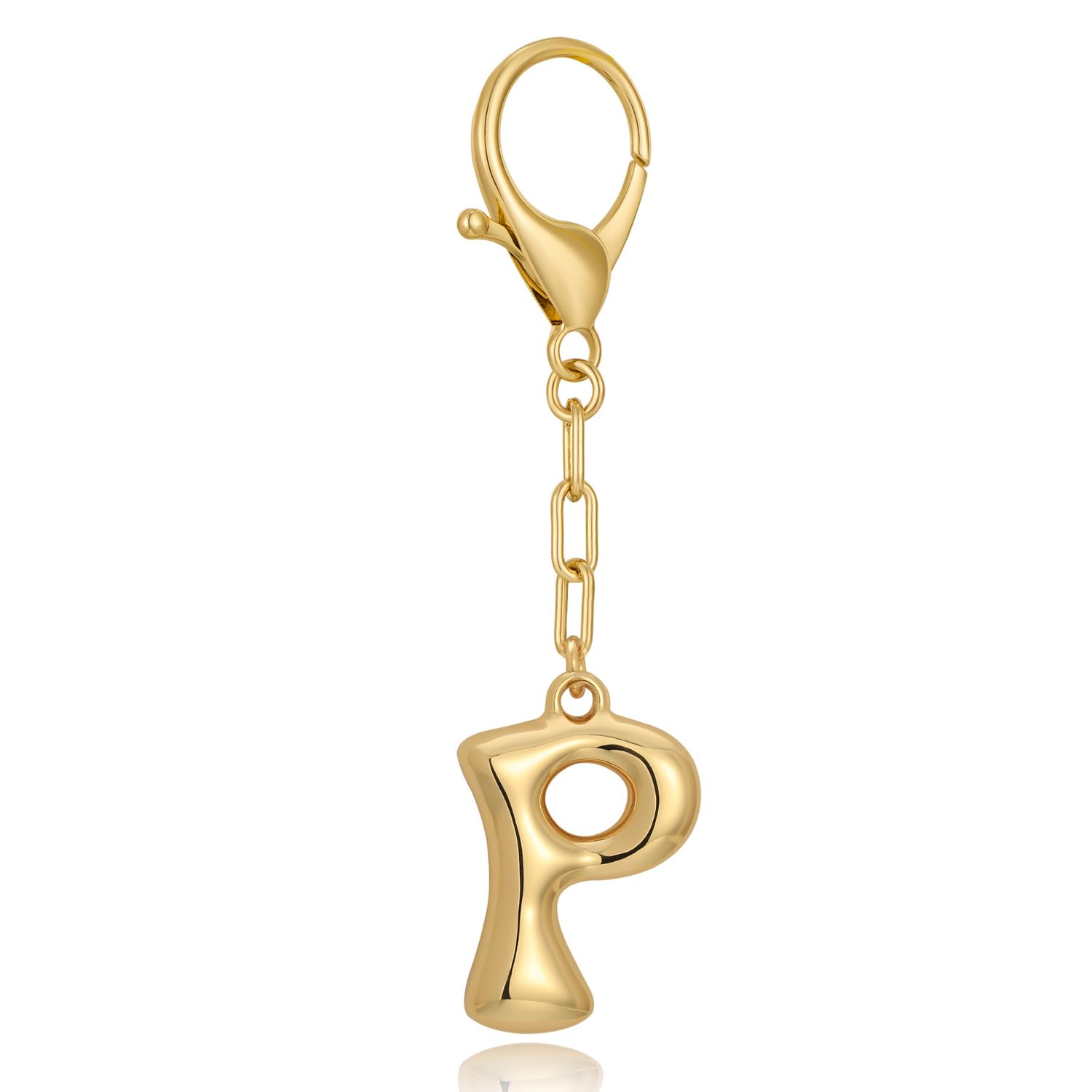 Initial Letter Bag Charm | Gold Bubble Alphabet Keychain for Women Handbag Accessory & Gift