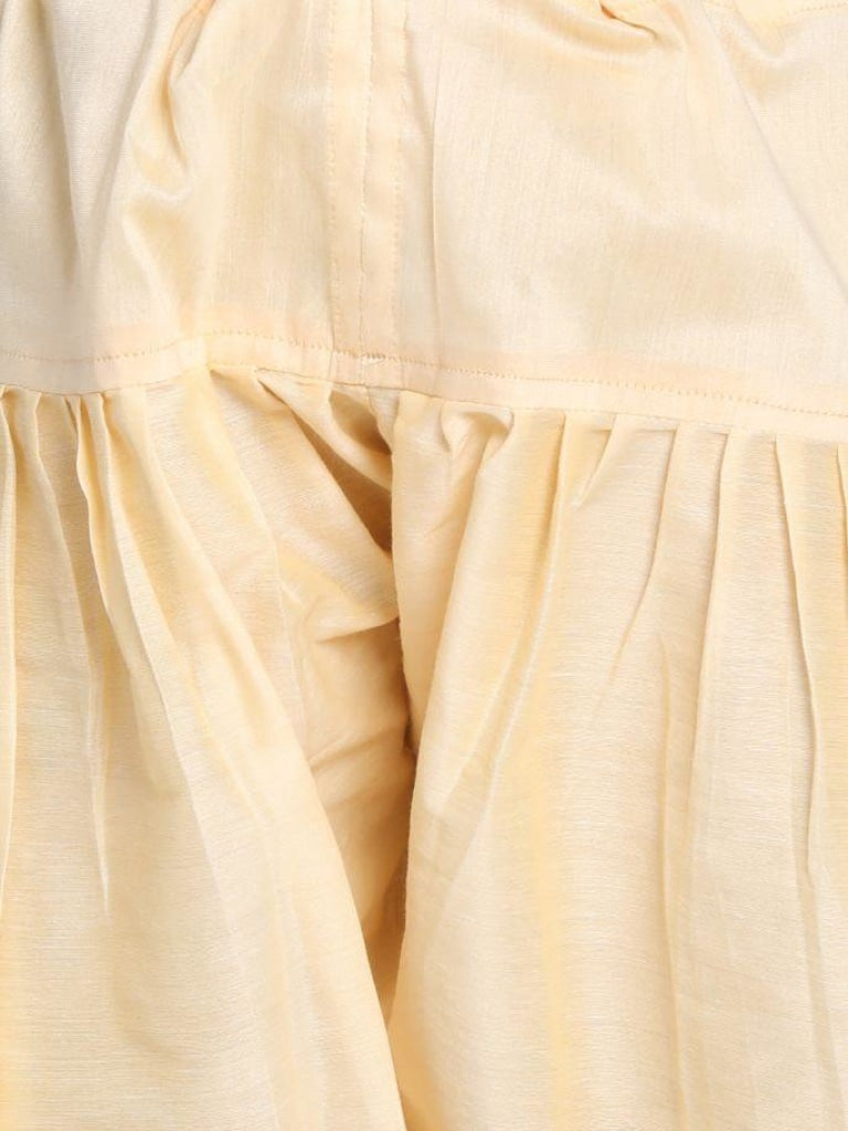 Vastramay Boys' Yellow Jute Silk Blend Sherwani Set - qivii