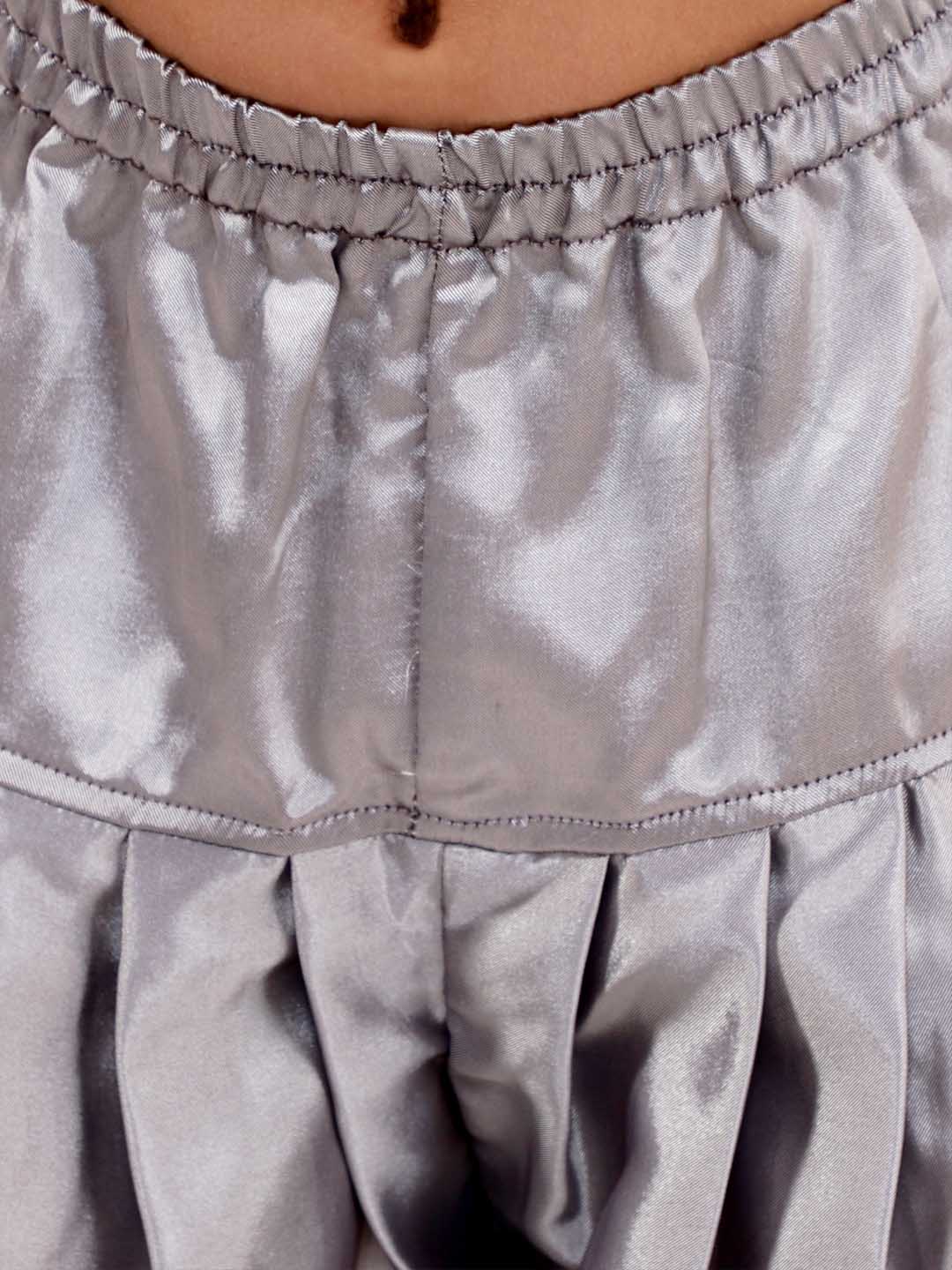 VASTRAMAY Boys Black And Grey Angrakha Style Indowestern Sherwani And Dhoti Set - qivii