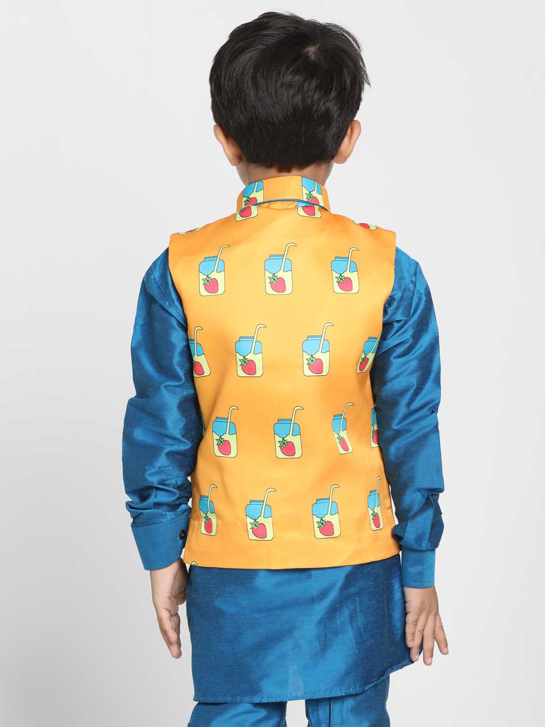 Vastramay Boys' Quirky Print Nehru Jacket - qivii