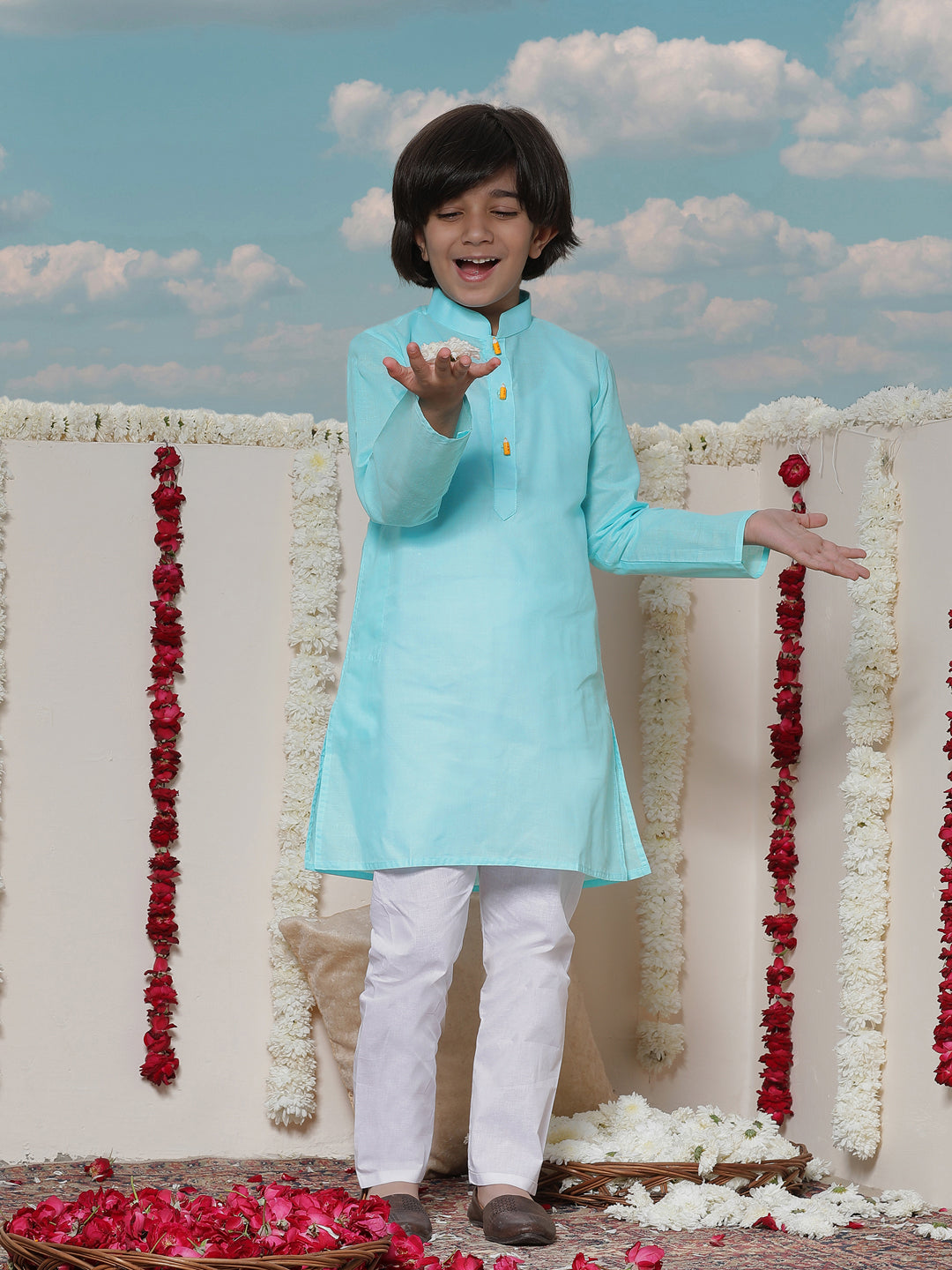 Vastramay Boys Cotton Kurta and Pyjama Set - qivii