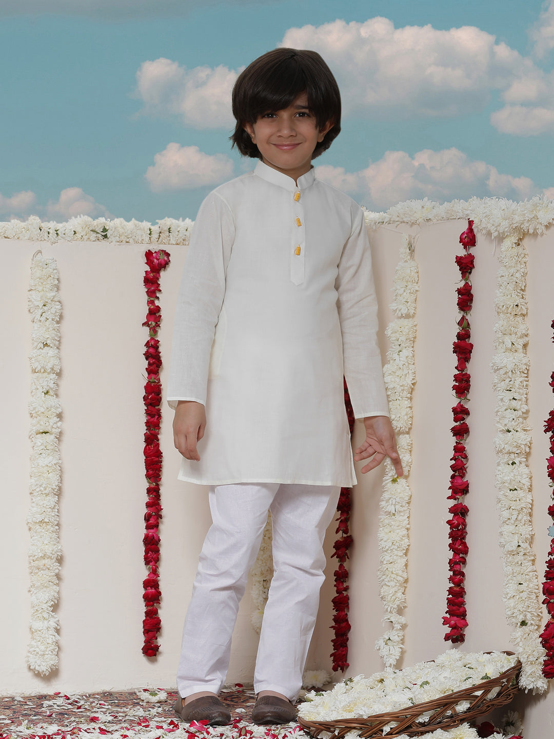 Vastramay Boy's Cotton Kurta and Pyjama Set - qivii