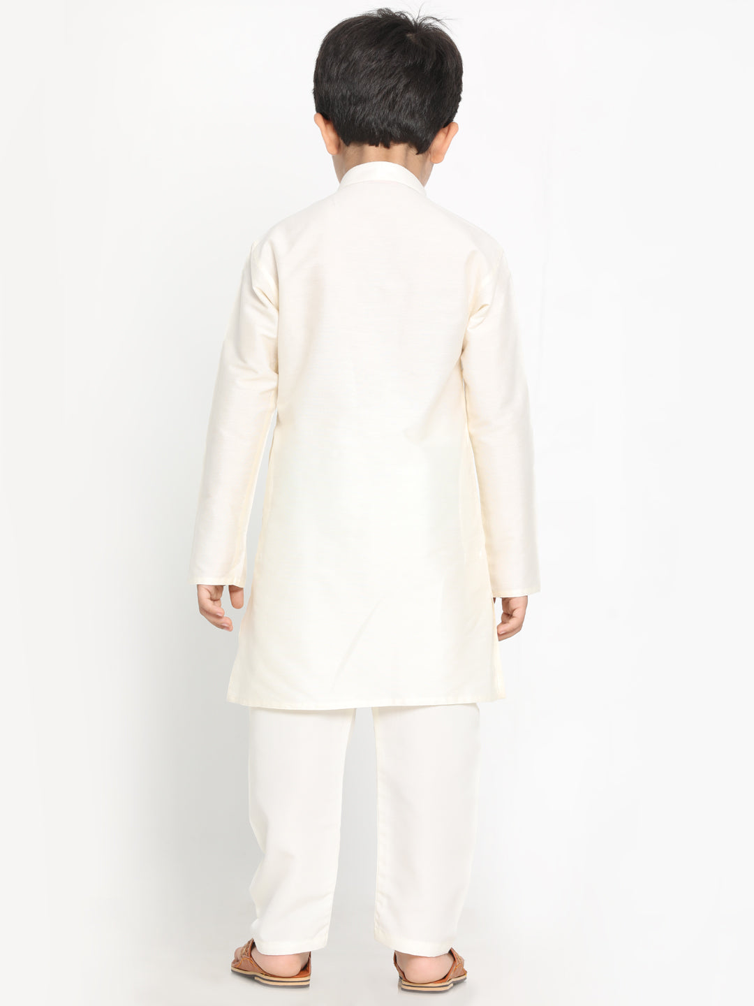 Vastramay Boy's Cream Kurta With Pyjama Set - qivii
