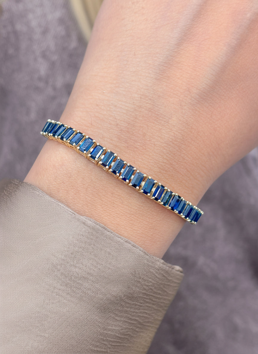 JPBRC-1085/8559 Blue Sapphire Oval Bracelet