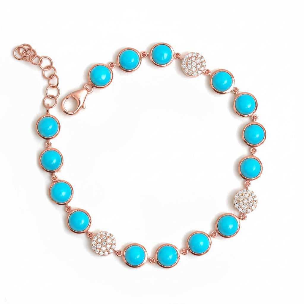 JPBRC-1171/9571 Turquoise Diamond Bracelet