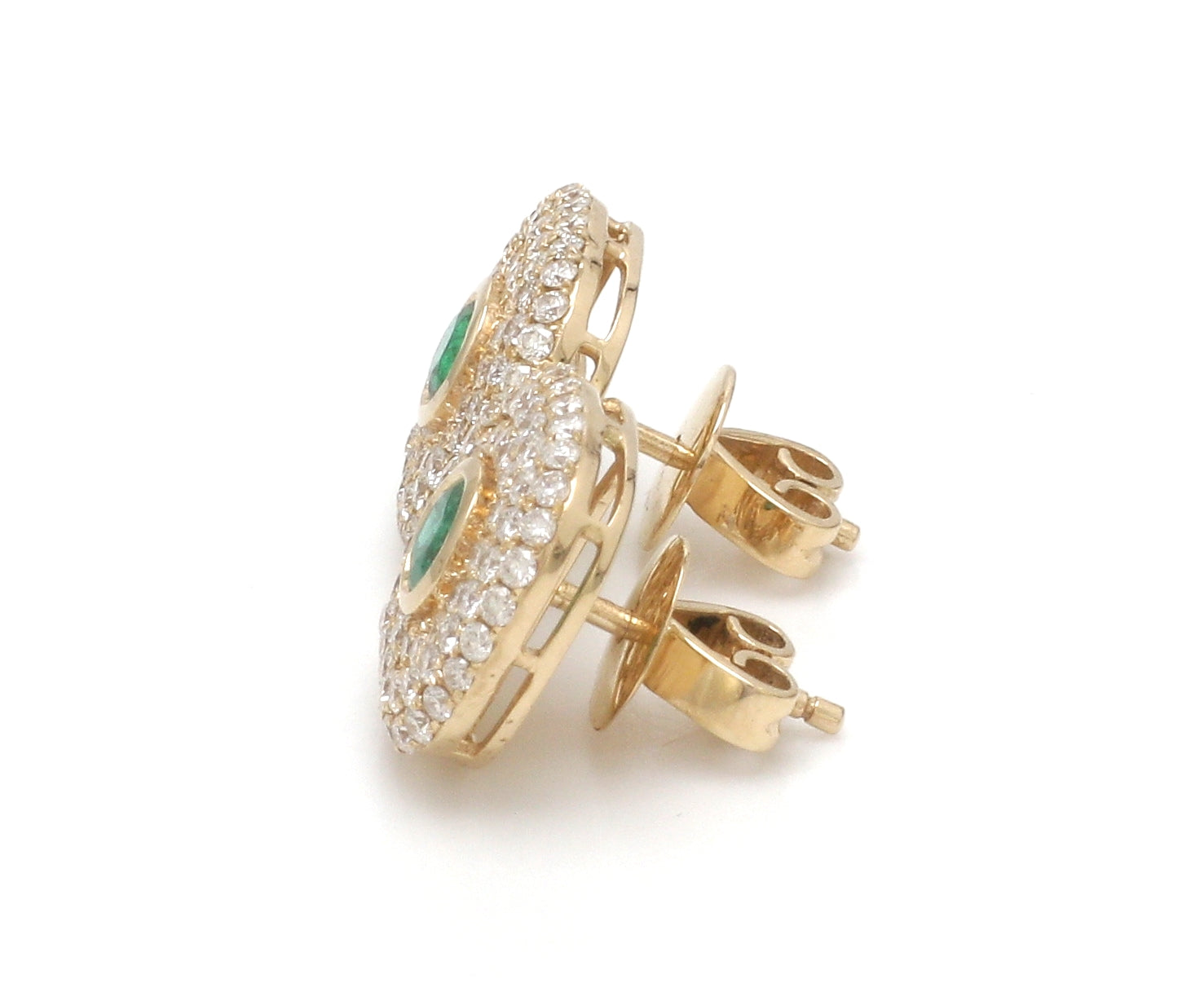 JPERG-3488/9297 Diamond Emerald Earring